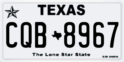 TX license plate CQB8967