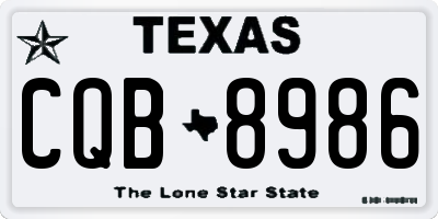 TX license plate CQB8986