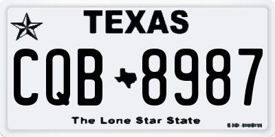 TX license plate CQB8987
