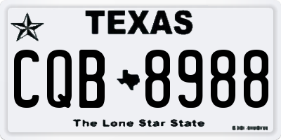 TX license plate CQB8988