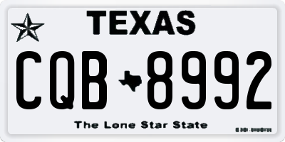 TX license plate CQB8992