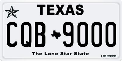TX license plate CQB9000