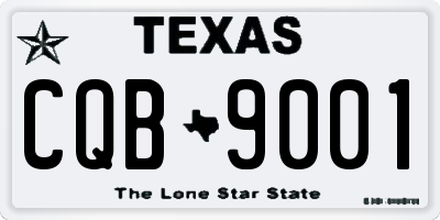 TX license plate CQB9001