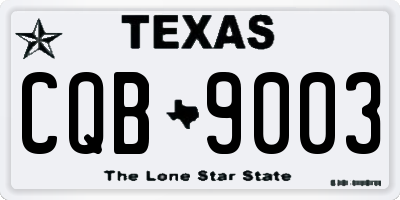 TX license plate CQB9003