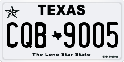 TX license plate CQB9005
