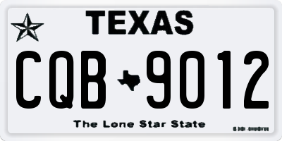 TX license plate CQB9012