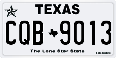 TX license plate CQB9013