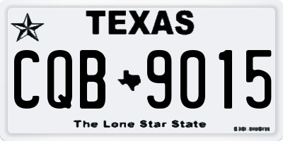 TX license plate CQB9015