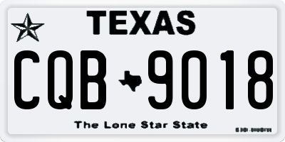 TX license plate CQB9018