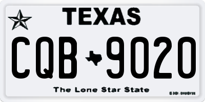 TX license plate CQB9020