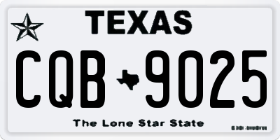 TX license plate CQB9025