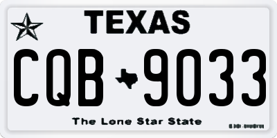 TX license plate CQB9033