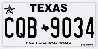 TX license plate CQB9034