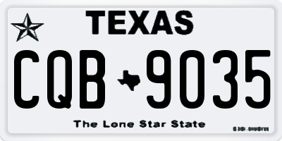 TX license plate CQB9035