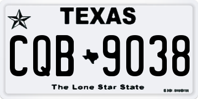 TX license plate CQB9038