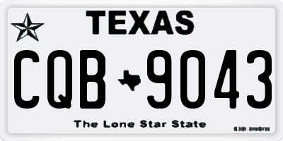 TX license plate CQB9043