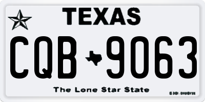 TX license plate CQB9063