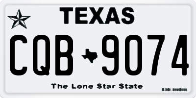 TX license plate CQB9074