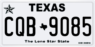 TX license plate CQB9085