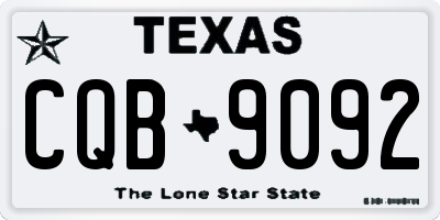 TX license plate CQB9092