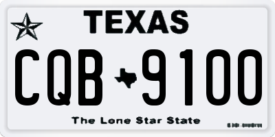 TX license plate CQB9100