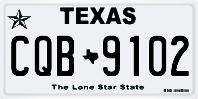 TX license plate CQB9102