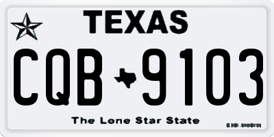 TX license plate CQB9103