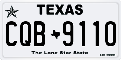TX license plate CQB9110