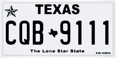 TX license plate CQB9111