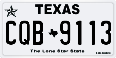 TX license plate CQB9113