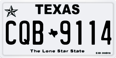 TX license plate CQB9114