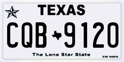 TX license plate CQB9120