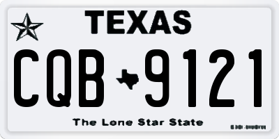 TX license plate CQB9121