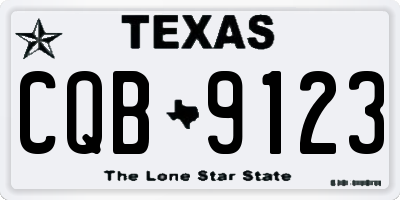 TX license plate CQB9123