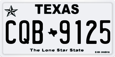 TX license plate CQB9125