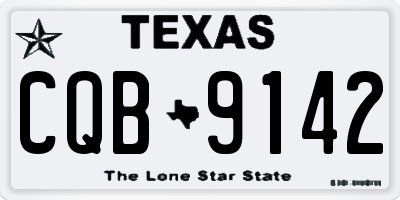 TX license plate CQB9142
