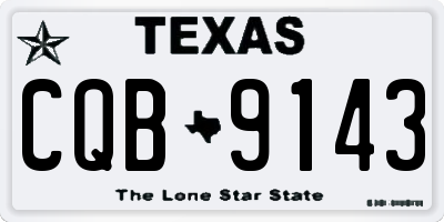 TX license plate CQB9143