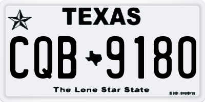 TX license plate CQB9180