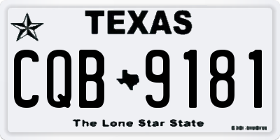 TX license plate CQB9181