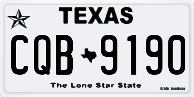TX license plate CQB9190