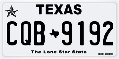 TX license plate CQB9192