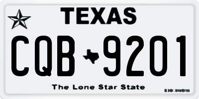 TX license plate CQB9201