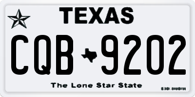 TX license plate CQB9202