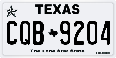 TX license plate CQB9204