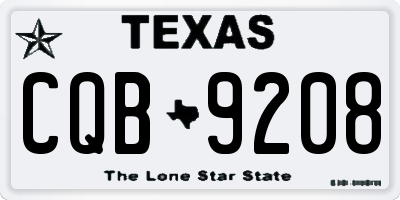 TX license plate CQB9208