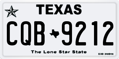 TX license plate CQB9212