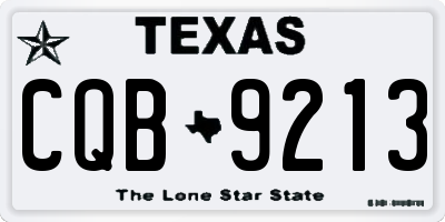 TX license plate CQB9213