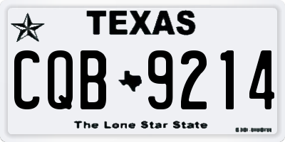 TX license plate CQB9214