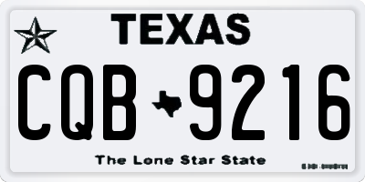 TX license plate CQB9216