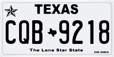 TX license plate CQB9218